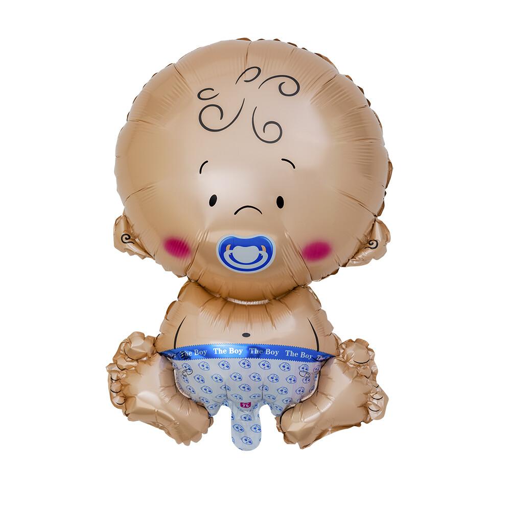 Folieballong Sittende Baby - Blå