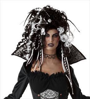 Eternal Seductress Svart/Hvit Parykk Delux