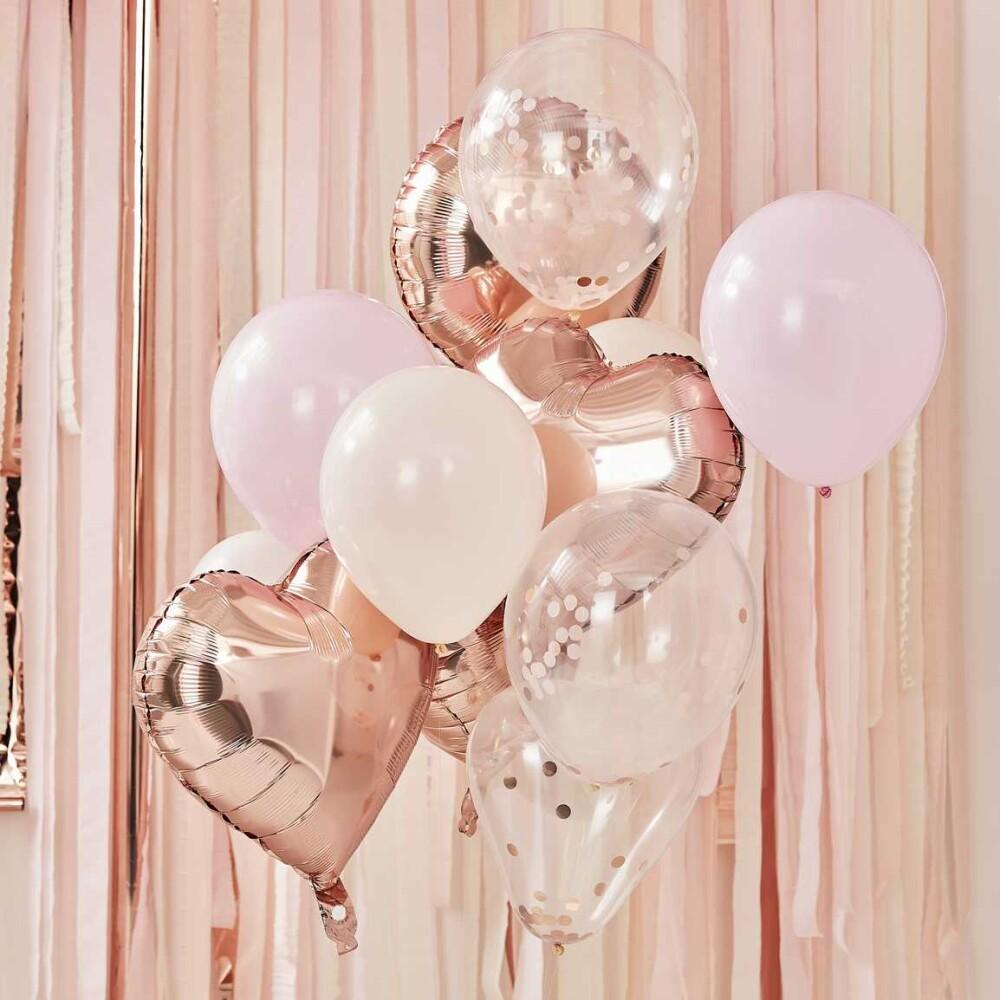 Blush And Rose Gold Ballongbukett