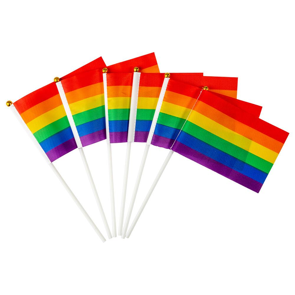 Regnbue Håndflagg 6pk