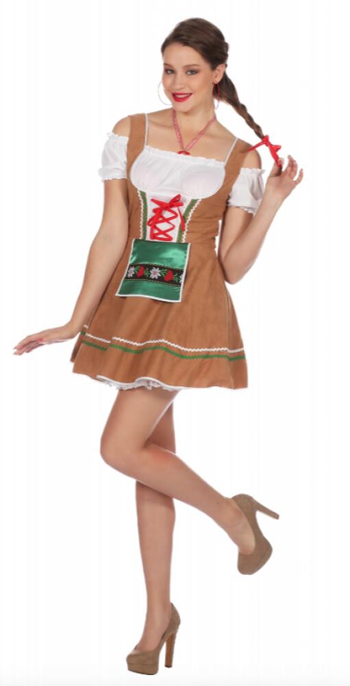 Heidi Oktoberfestkjole Lys Brun