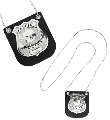Police Badge i kjede Deluxe firkantet