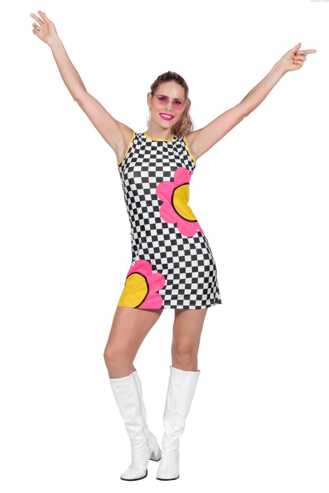 1960`s Girl Sjakkmønstret Kjole