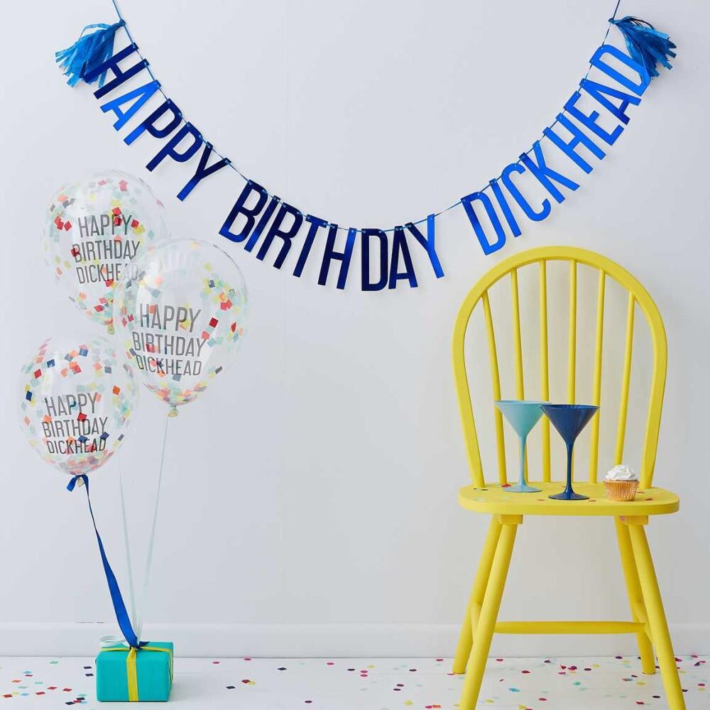 Happy Birthday Dickhead - Banner og Ballonger