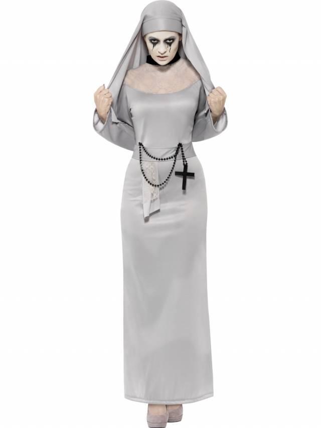 Gothic Nun Costume Grå Nonne
