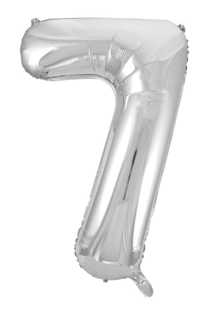 7 TALL FOLIEBALLONG LITEN 41CM SØLV