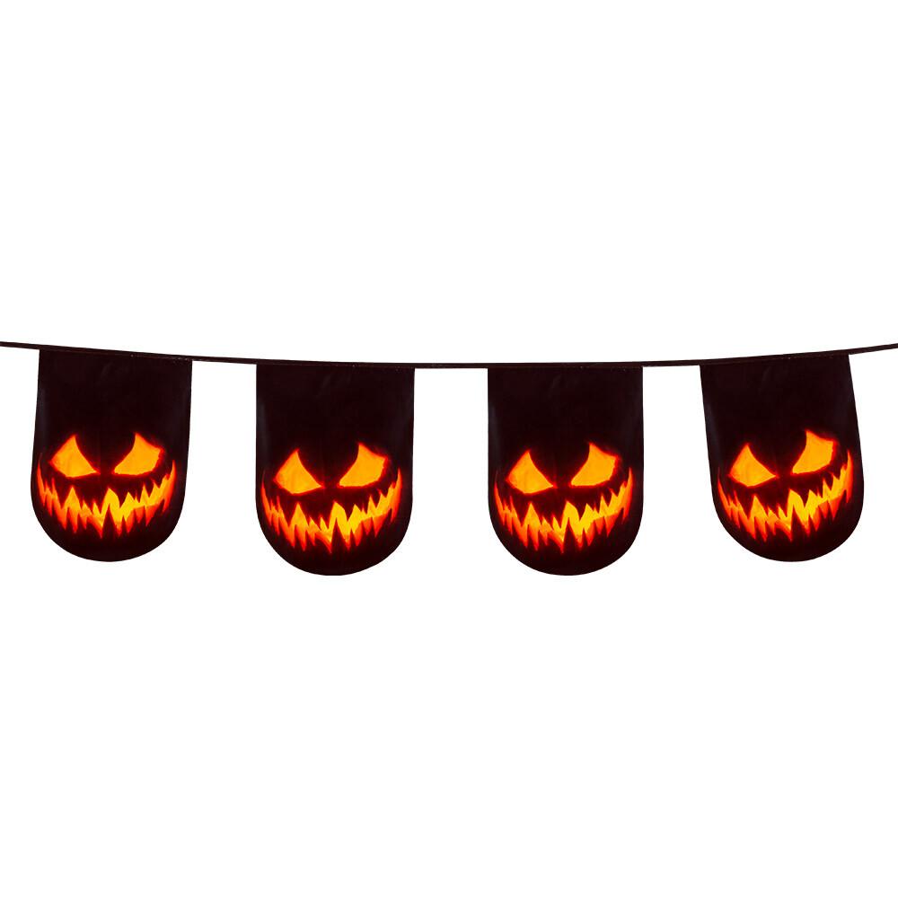 Creepy Pumpkin Double Sided PE Bunting 6 meter
