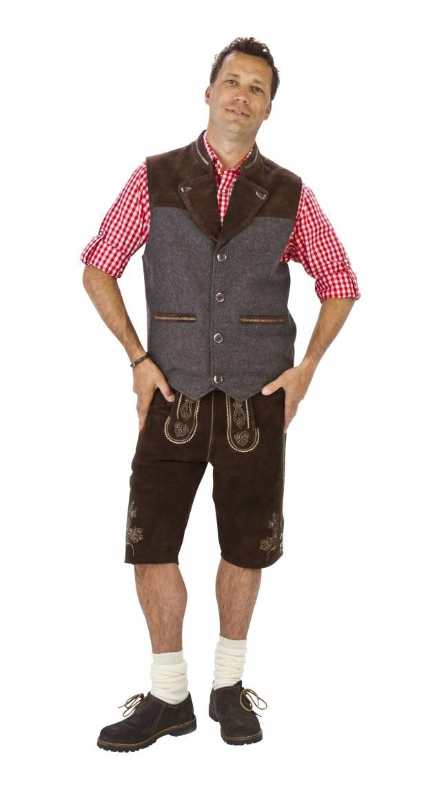 Oktoberfestvest Ekte i Ull med Skinndetaljer
