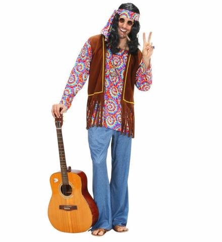 Psychedelic Hippie Man med Vest