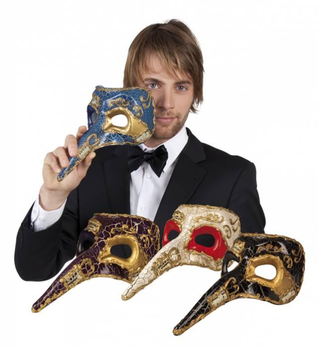 Maskerademaske Gips Deluxe med nese