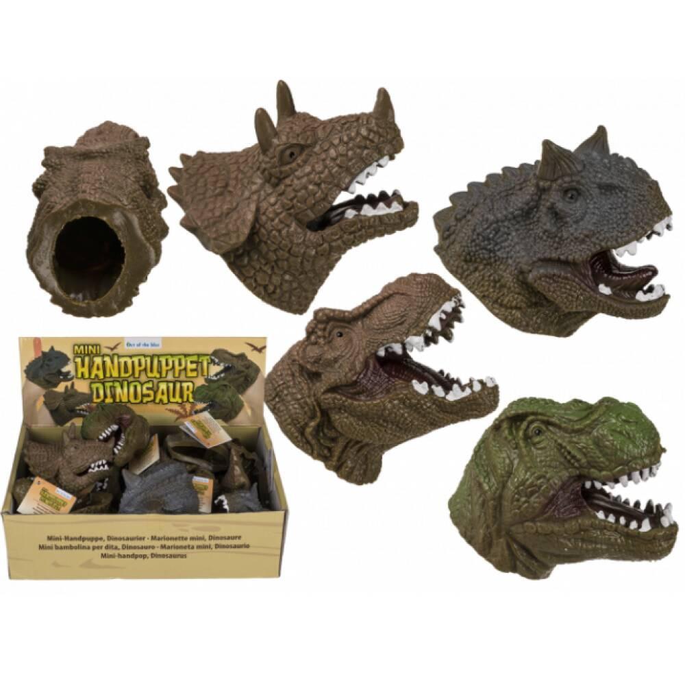 Hånddukke Mini Gummi Dinosaur ca 8 cm