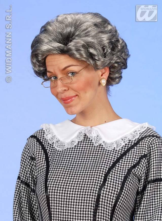 Agatha Grå gammel dame parykk