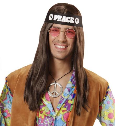 Hippie sett med hårbånd PEACE