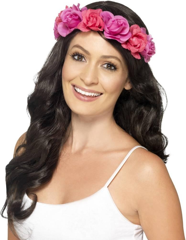 Blomsterkrans Headband Pink