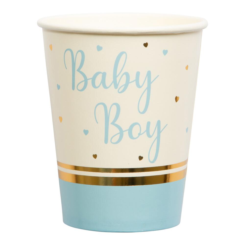 Baby Boy - Light Blue Pappkopper - 8 stk