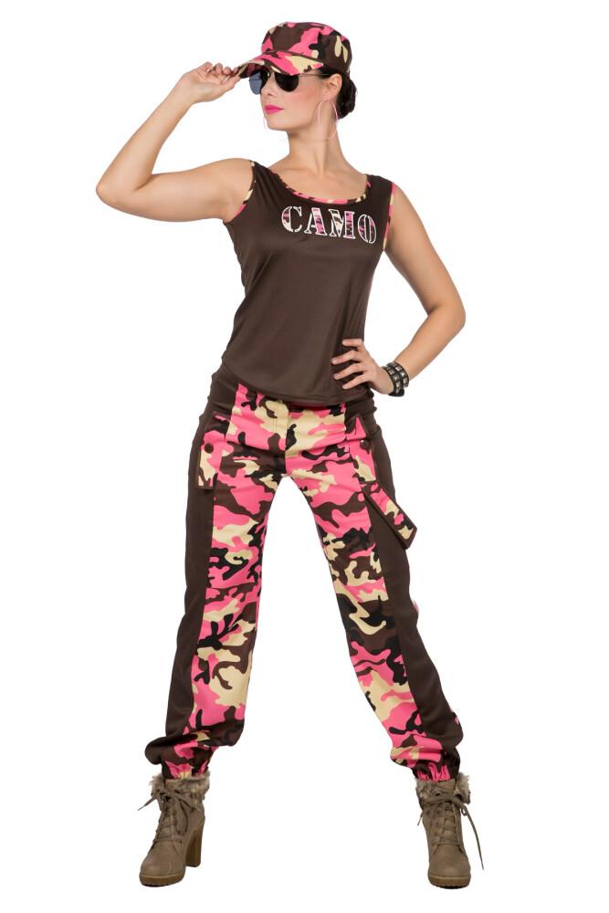 Camo Girl Damekostyme Rosa