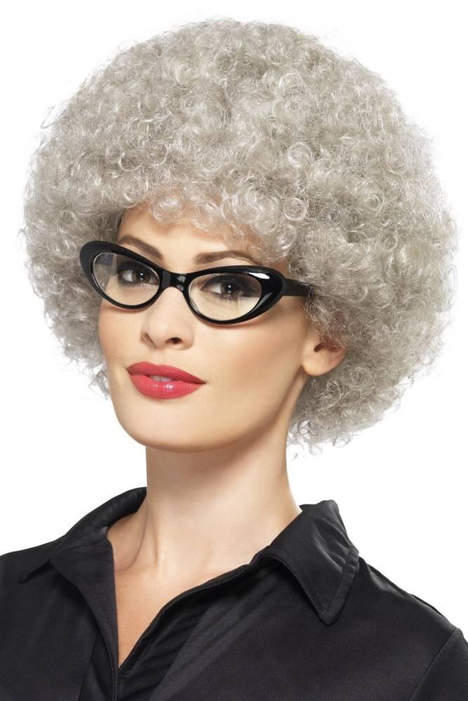 Grå Afro Parykk