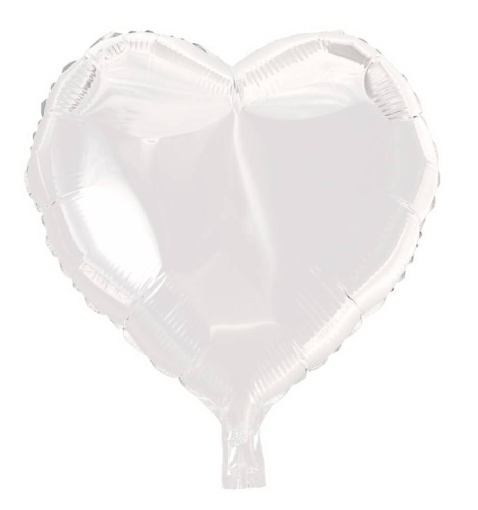Folieballong Hjerte Hvit