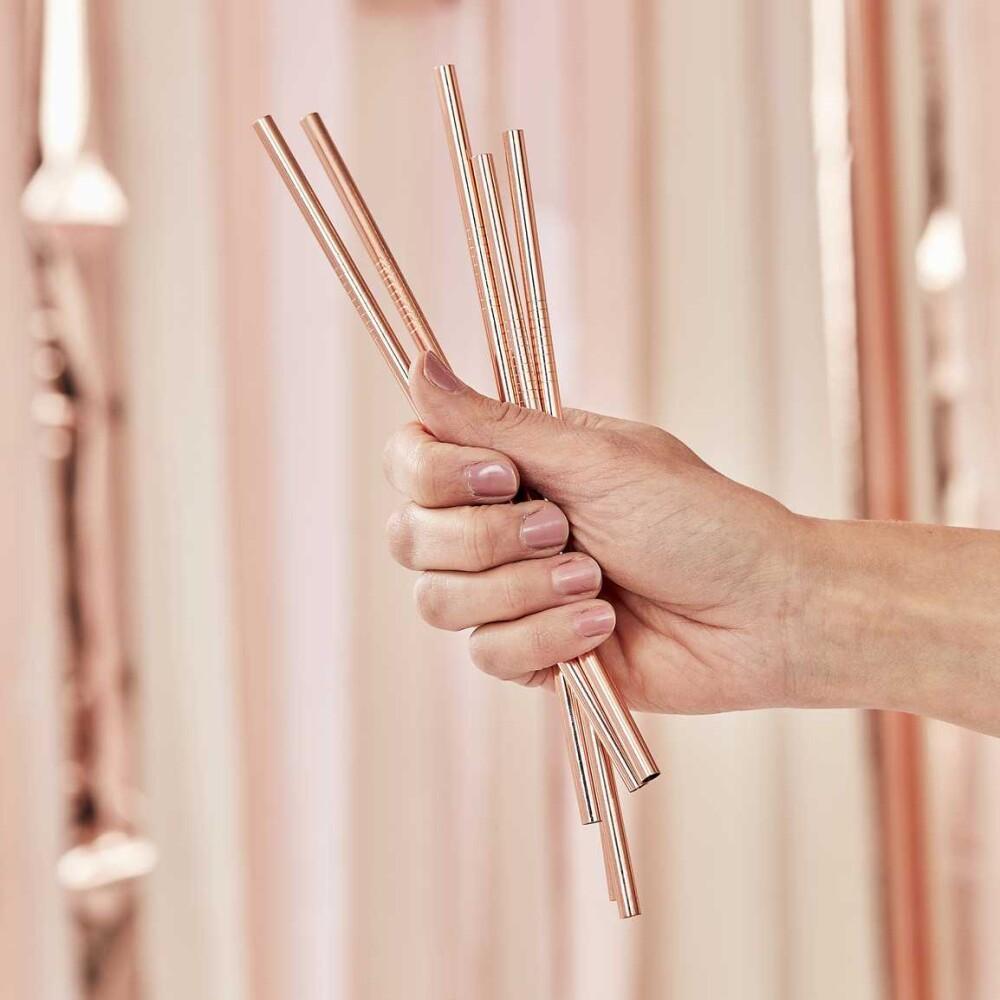 Rose Gold Stainless Steel Sugerør