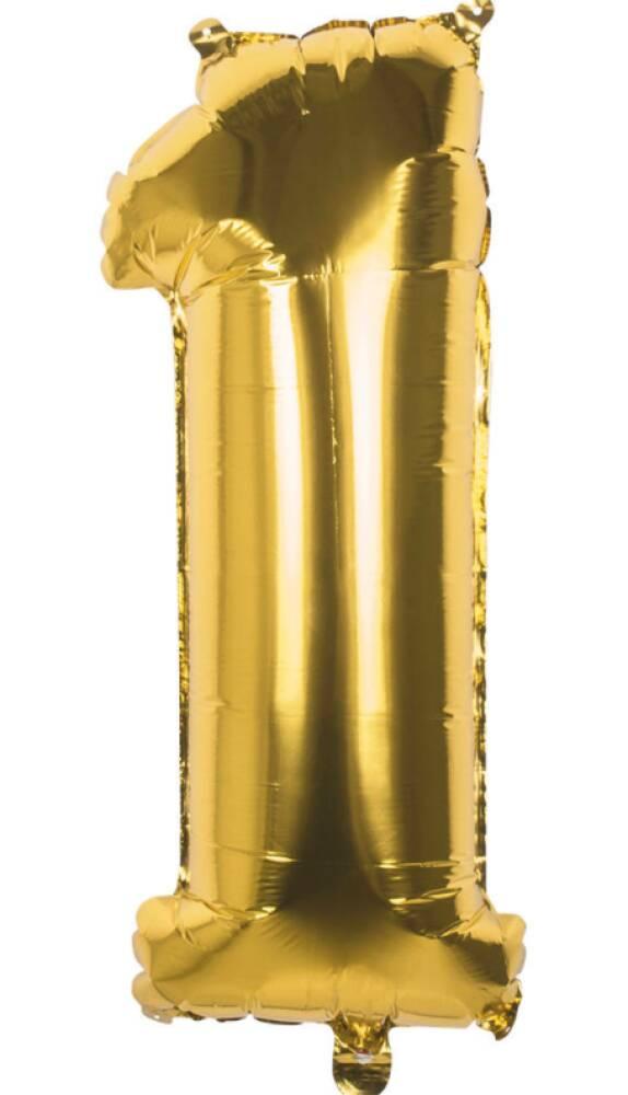 1 TALL FOLIEBALLONG LITEN 41CM GULL