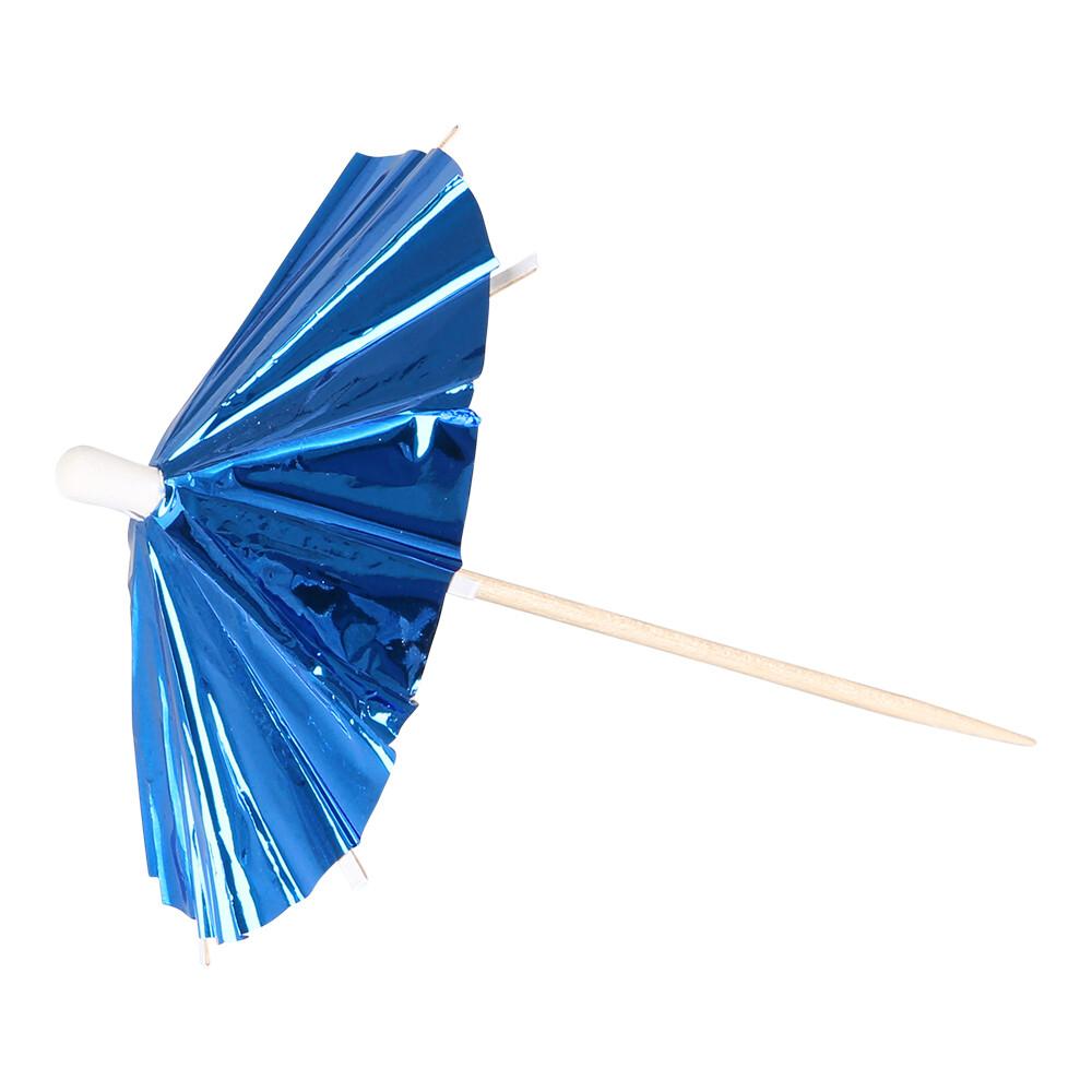 Drinkparasoller - BLÅ METALLIC