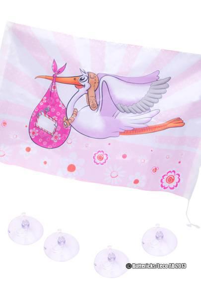 Babyshower Vindusdekor Flagg Rosa
