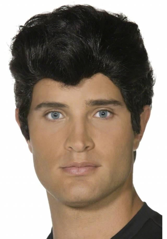 Grease Danny Parykk Svart Herre Lisensiert