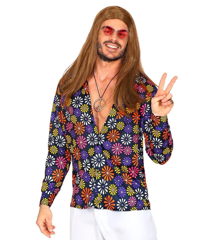 Blomstrete hippie skjorte