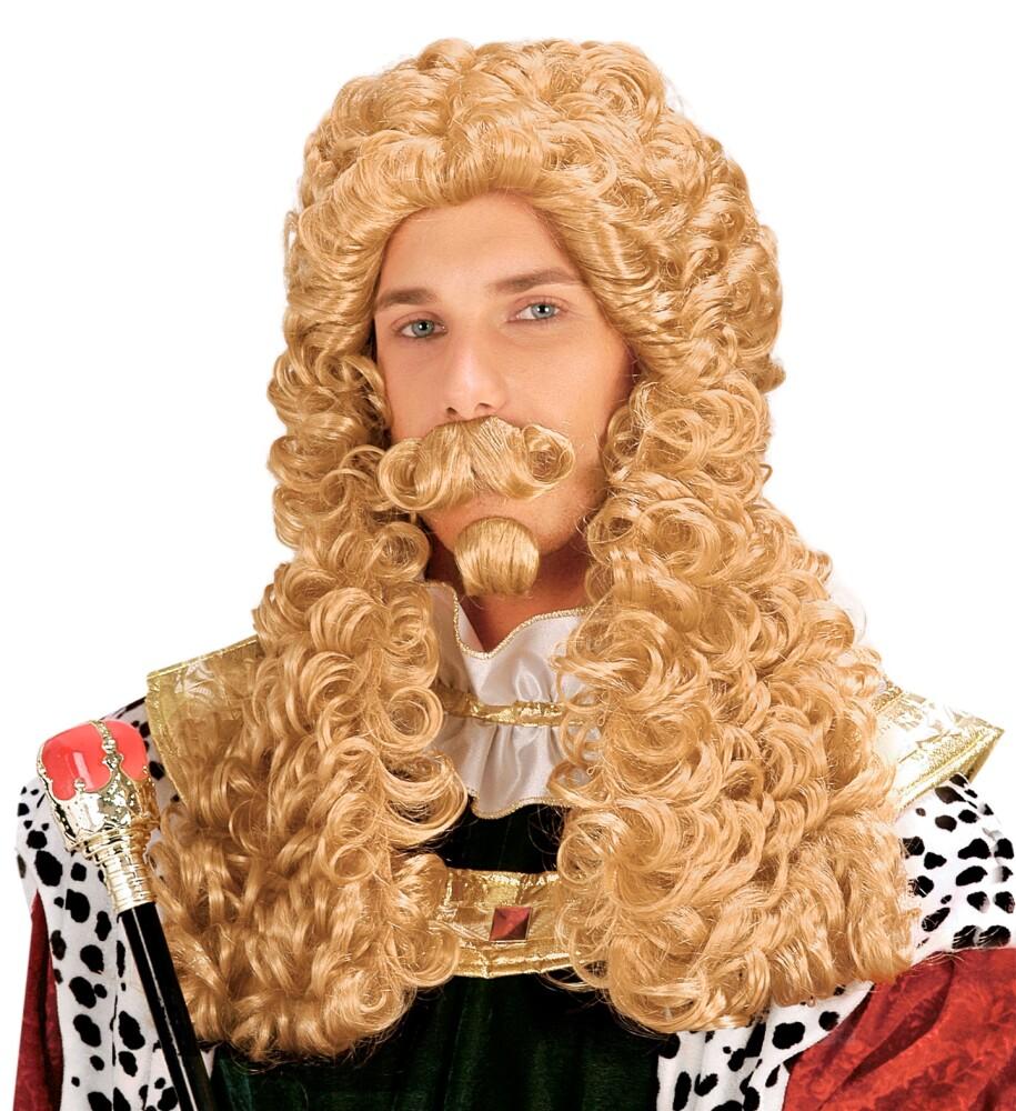 Kong Louis XIV - Barokk Herreparykk med bart Blond