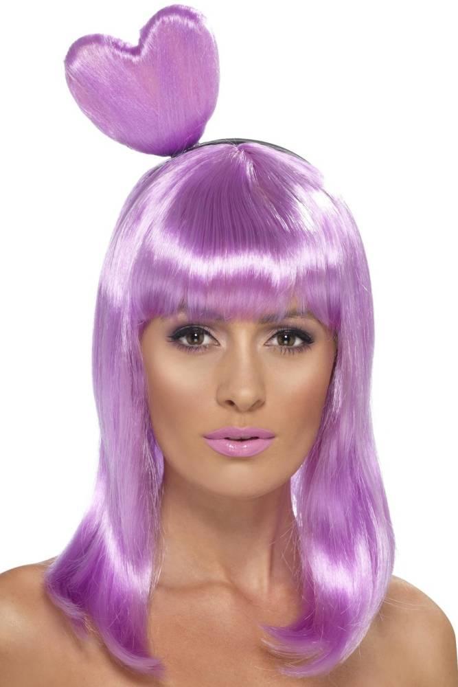 Candy Queen Purple Parykk med Hjerte