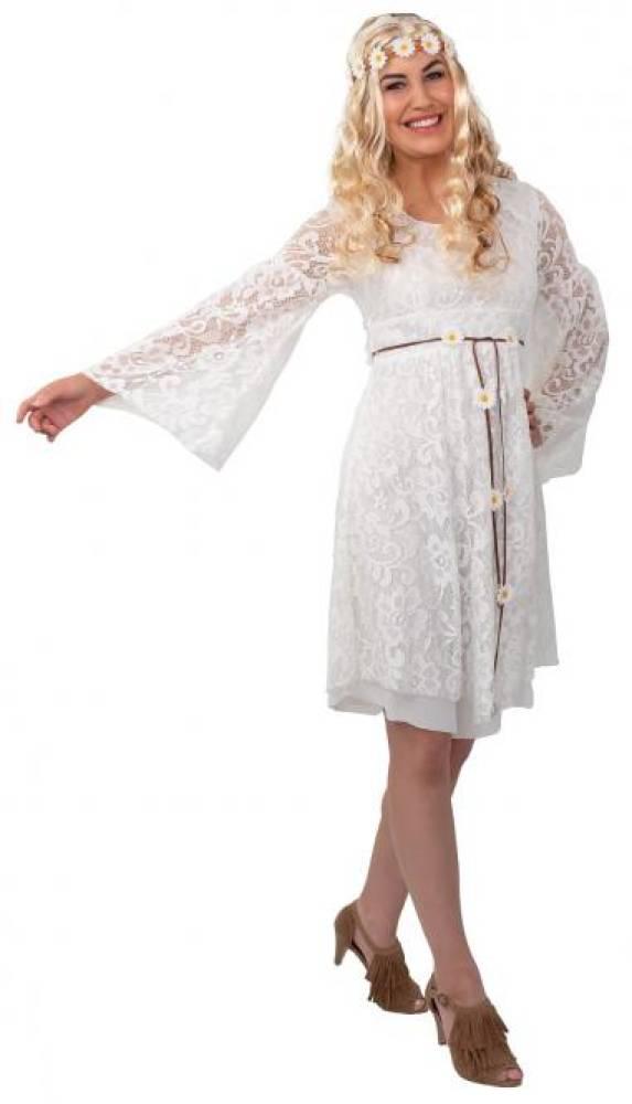 Hippie blondekjole kremhvit Deluxe
