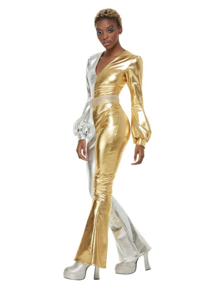 70s Super Chic Gold & Silver Jumpsuit