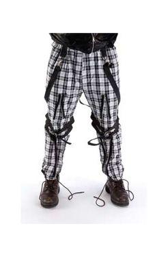 Bondage Punk Bukser Svart/Hvit