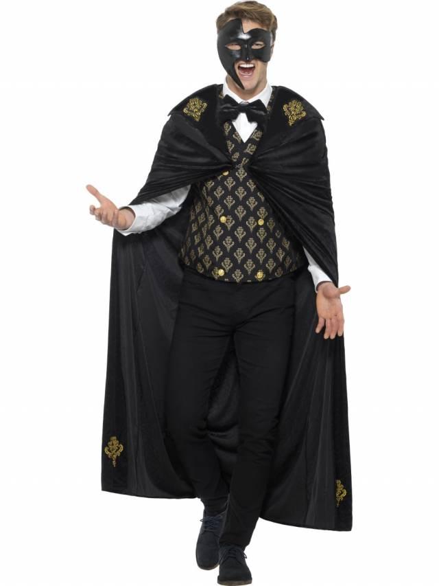 Deluxe Phantom Herrekostyme Gold/Black