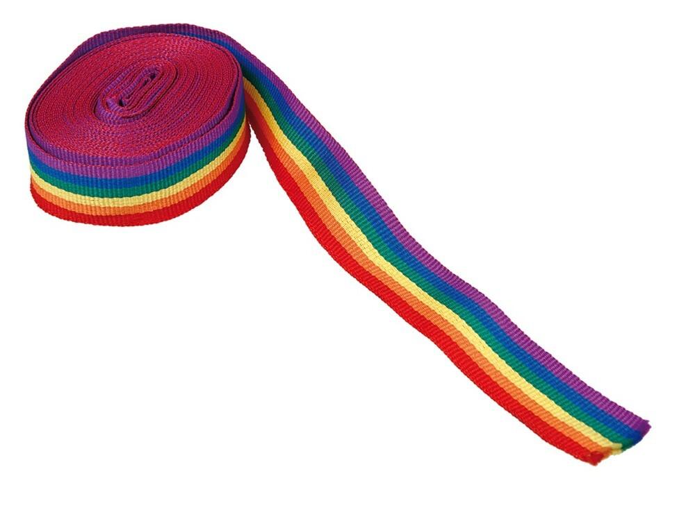 Regnbuebånd tekstil 5 meter rull