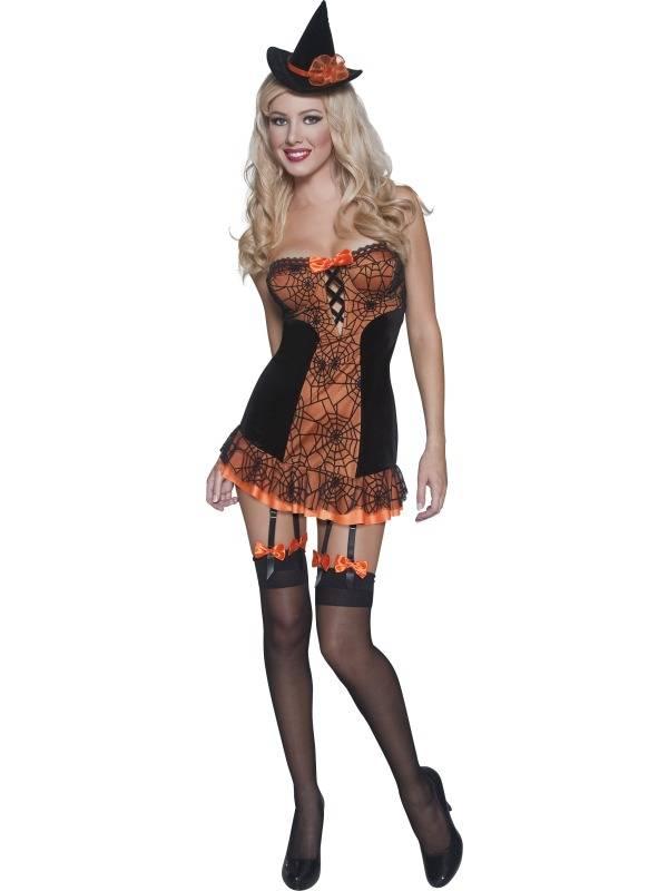 Fever Pin Up Witch Svart / Orange