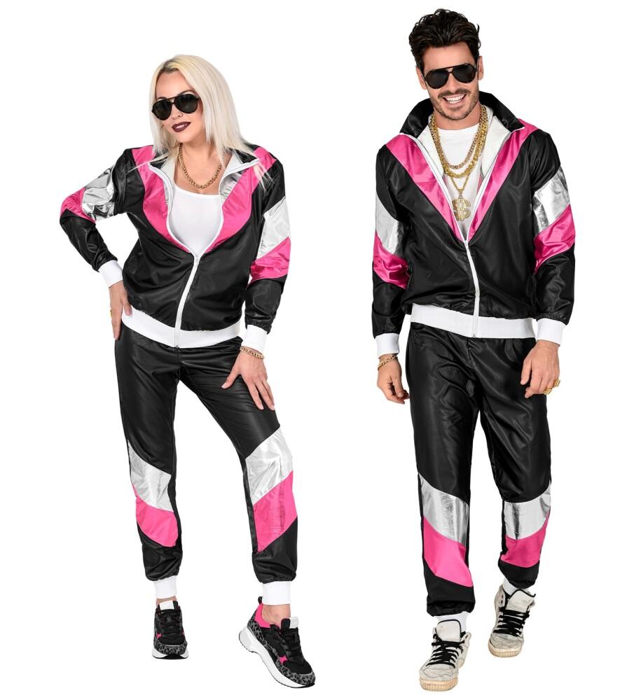 1980`s Grilldress Shining Svart Rosa Sølv Unisex