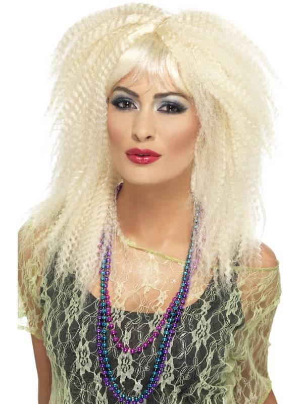 1980`s Crimp Kreppet Blond Parykk