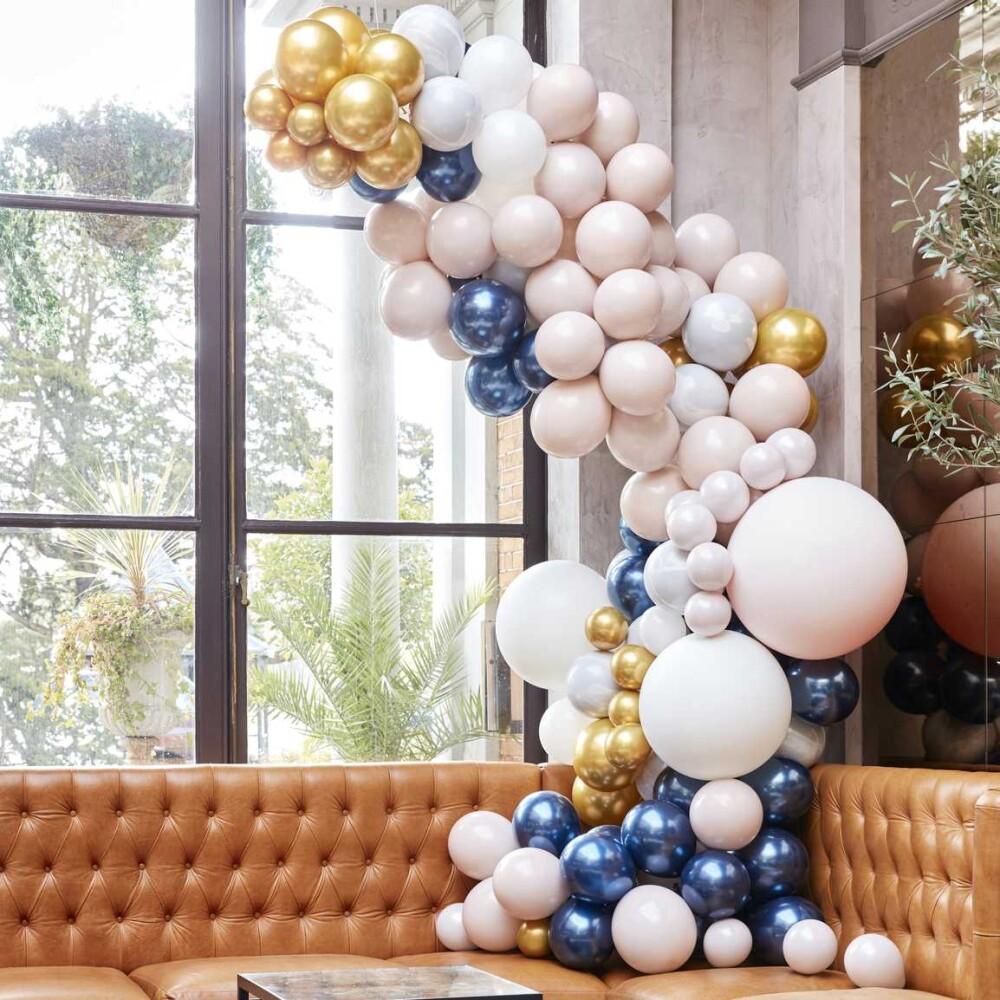 Ballongbue - Luxe Marble - Navy & Gold Chrome