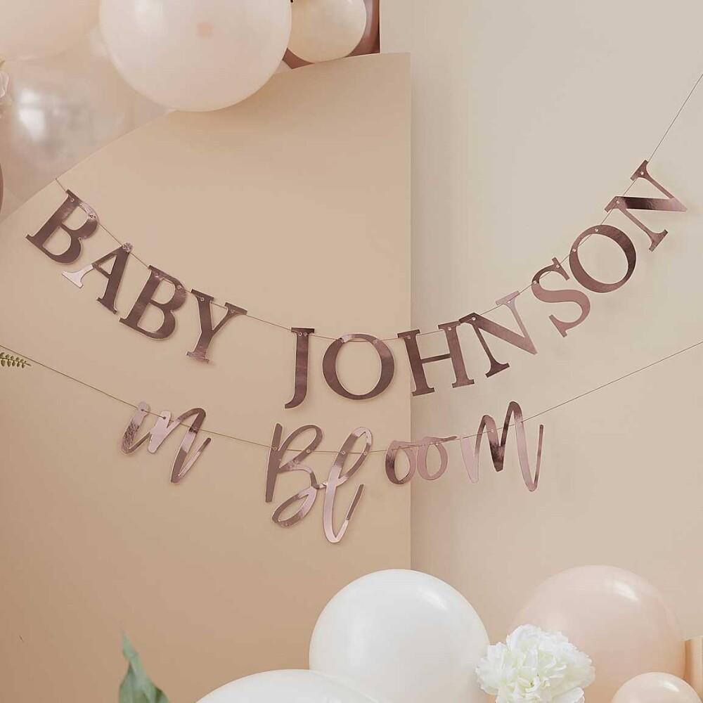 Rose Gold Customisable Baby Shower Banner