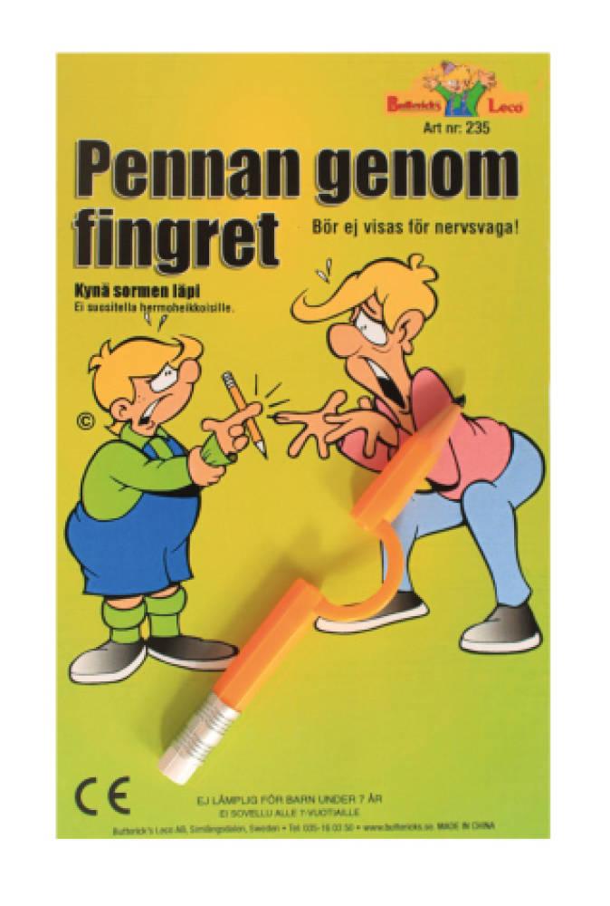 Blyant gjennom Finger
