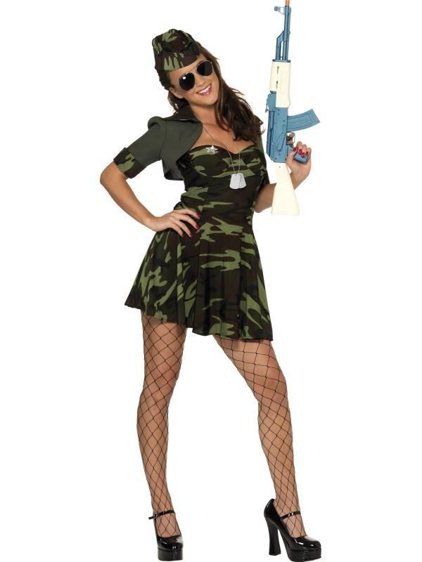 Military Babe Kostyme Camouflage