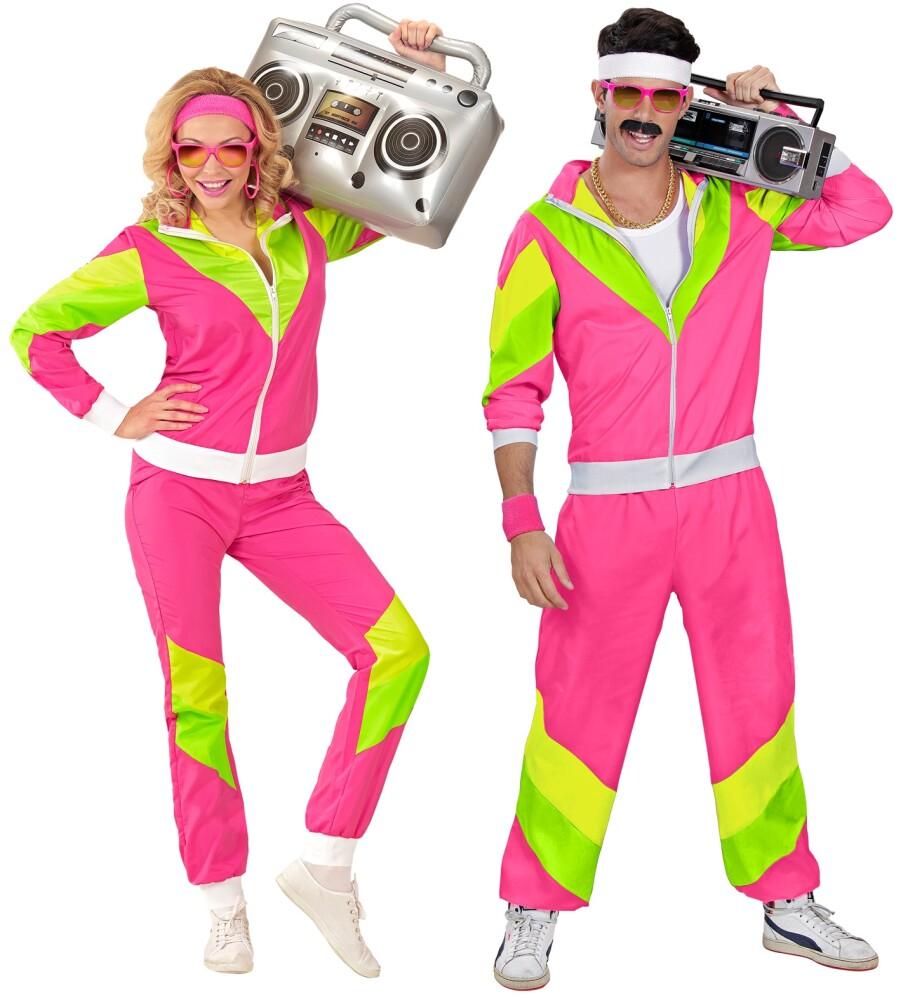 1980`s Grilldress Neon Rosa Gul Grønn Unisex