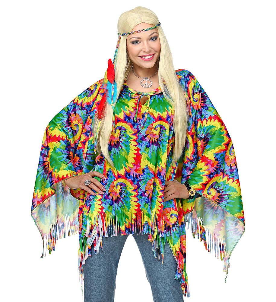 Psychedelic Hippie Poncho Dame