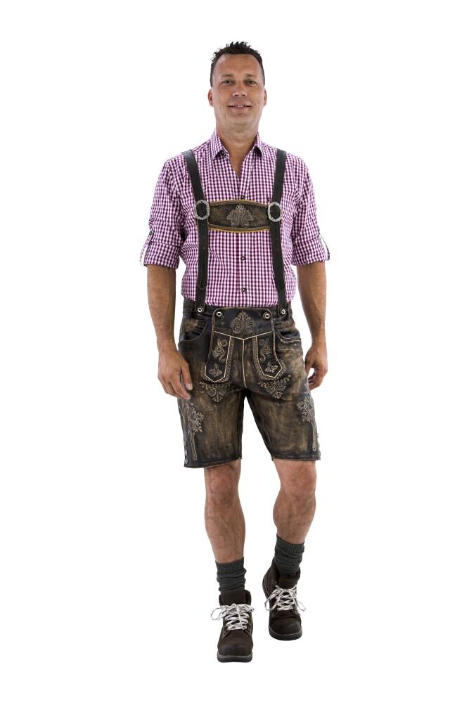 Lederhosen Ekte Skinn Vintage Kort