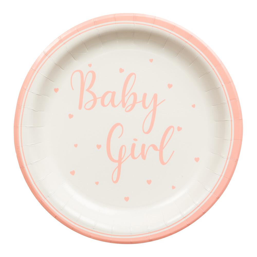 Baby Girl Papptallerken - 23 cm 8 pk