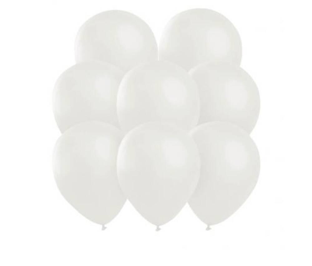 Ensfarget Hvite Ballonger 25 stk i pakken
