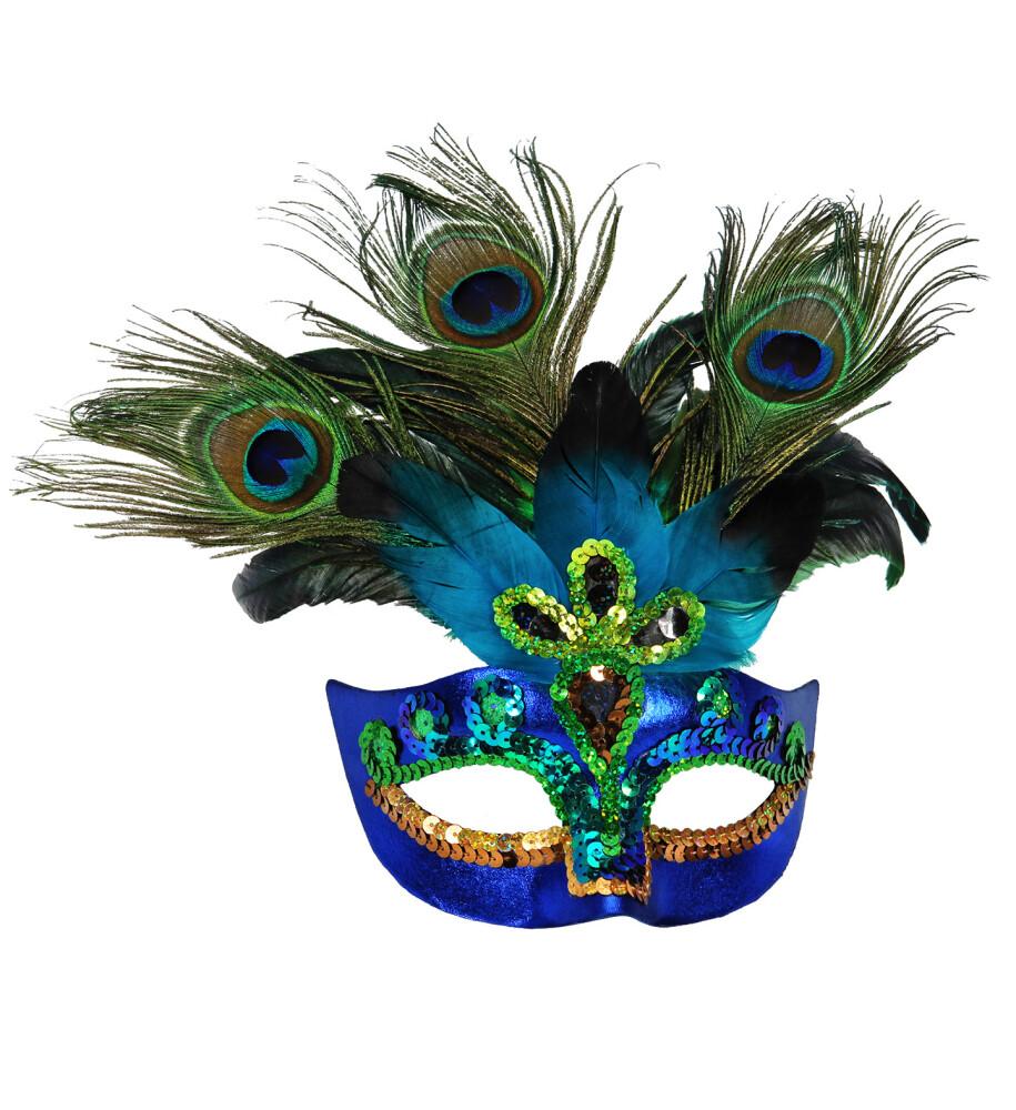 PEACOCK EYEMASK MED FJÆR