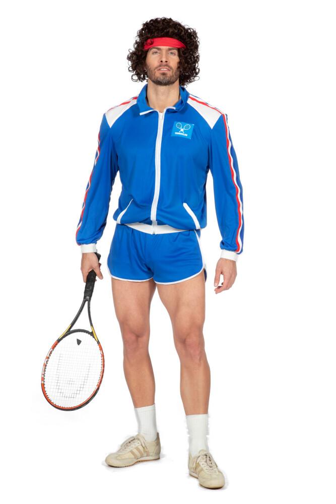 1980`s Tennisplayer Blå Herre Deluxe