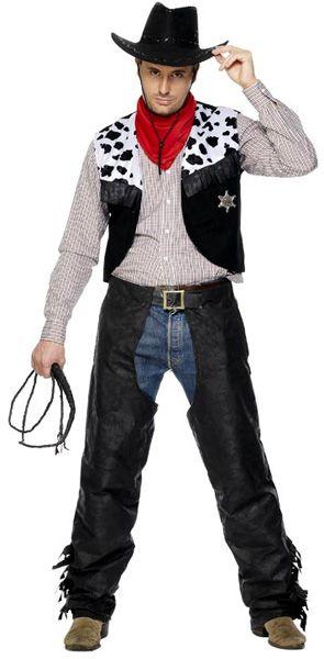 Anbefales! Cowboy Svart Suede Kostyme
